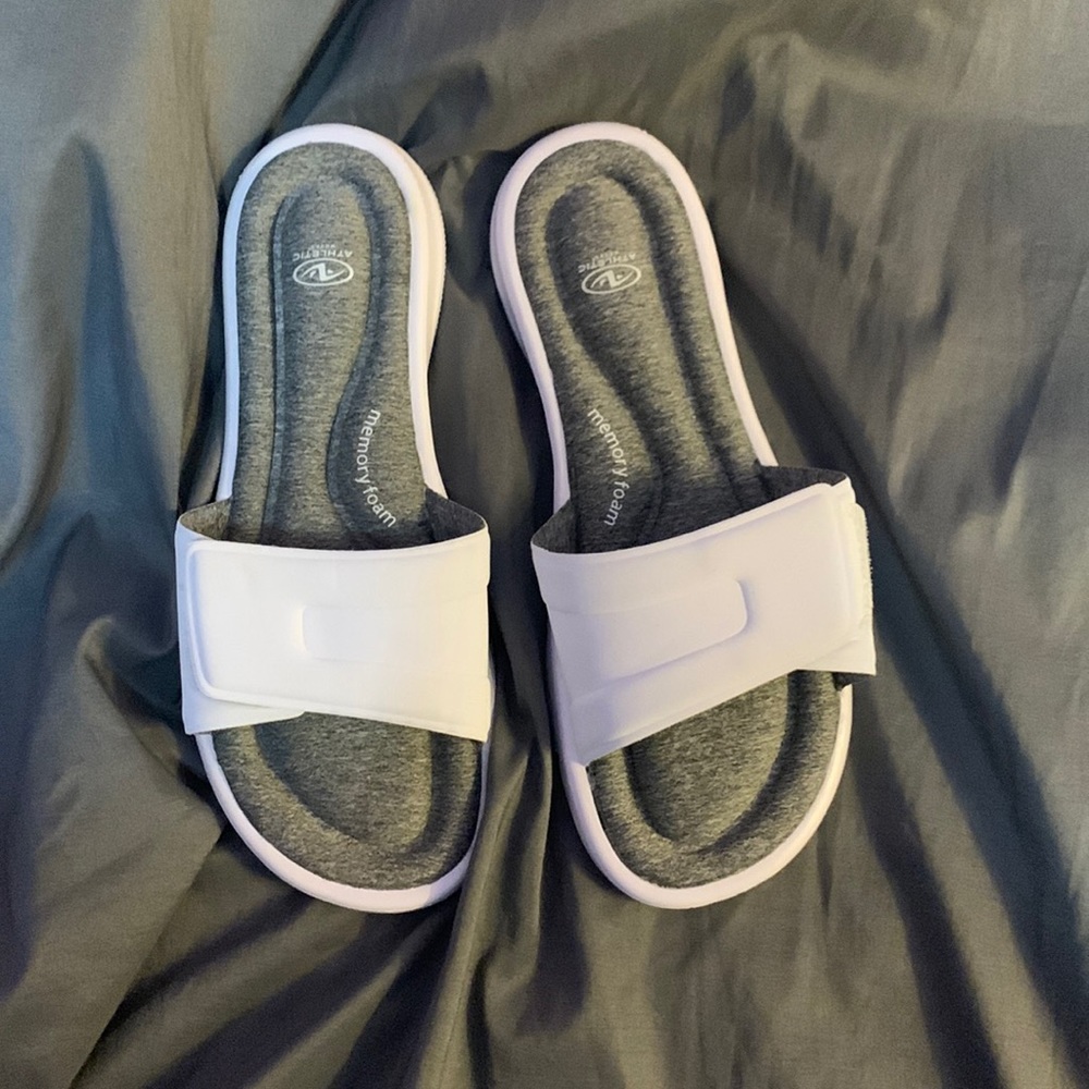 Athletic Works memory foam slides size 7/8